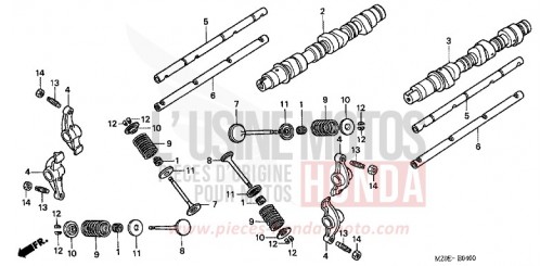 ARBRE A CAMES/SOUPAPE GL1500C2 de 2002